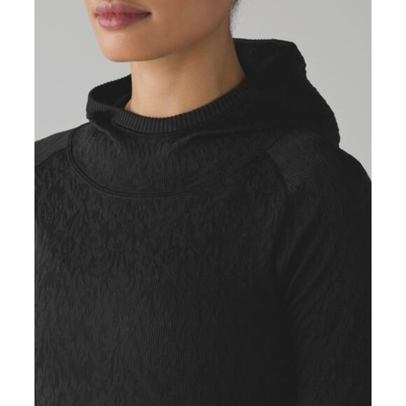 Lululemon Women's Rest Less Pullover Hoodie Textured Activewear Running Black - Picture 2 of 12